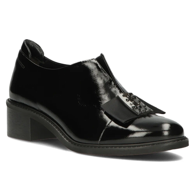 Filippo Lederhalbschuhe mit Absatz 2280 Schwarz
