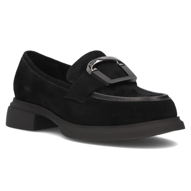 Filippo Leder Slipper DP6175/24 BK SU Schwarz
