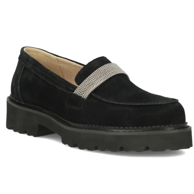 Filippo Lederhalbschuhe mit Plateausohle DP6214/24 BK Schwarz