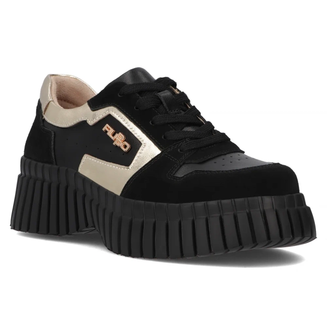 Filippo Ledersneakers DP6780/25 BK GO Schwarz 